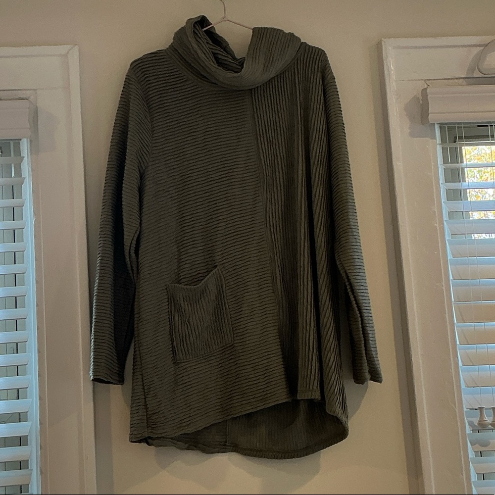 ONE WORLD Olive Cowl Neck Sweater